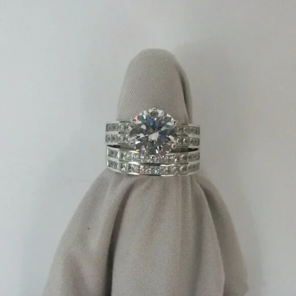 Bella Luce 9.25ctw Rhodium Over .925 Sterling Silver Ring With Band Size 8 EUC - Picture 5 of 9